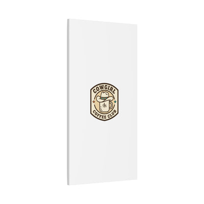 Cowgirl Coffee Club Canvas | Western Badge Typography, Rustic Emblem
