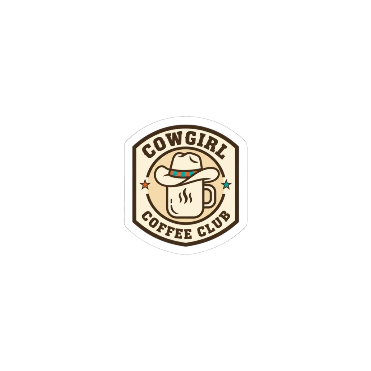 Cowgirl Coffee Club Kiss-Cut Stickers | Western Badge Typography