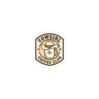 Cowgirl Coffee Club Kiss-Cut Stickers | Western Badge Typography