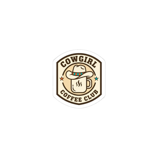 Cowgirl Coffee Club Kiss-Cut Stickers | Western Badge Typography