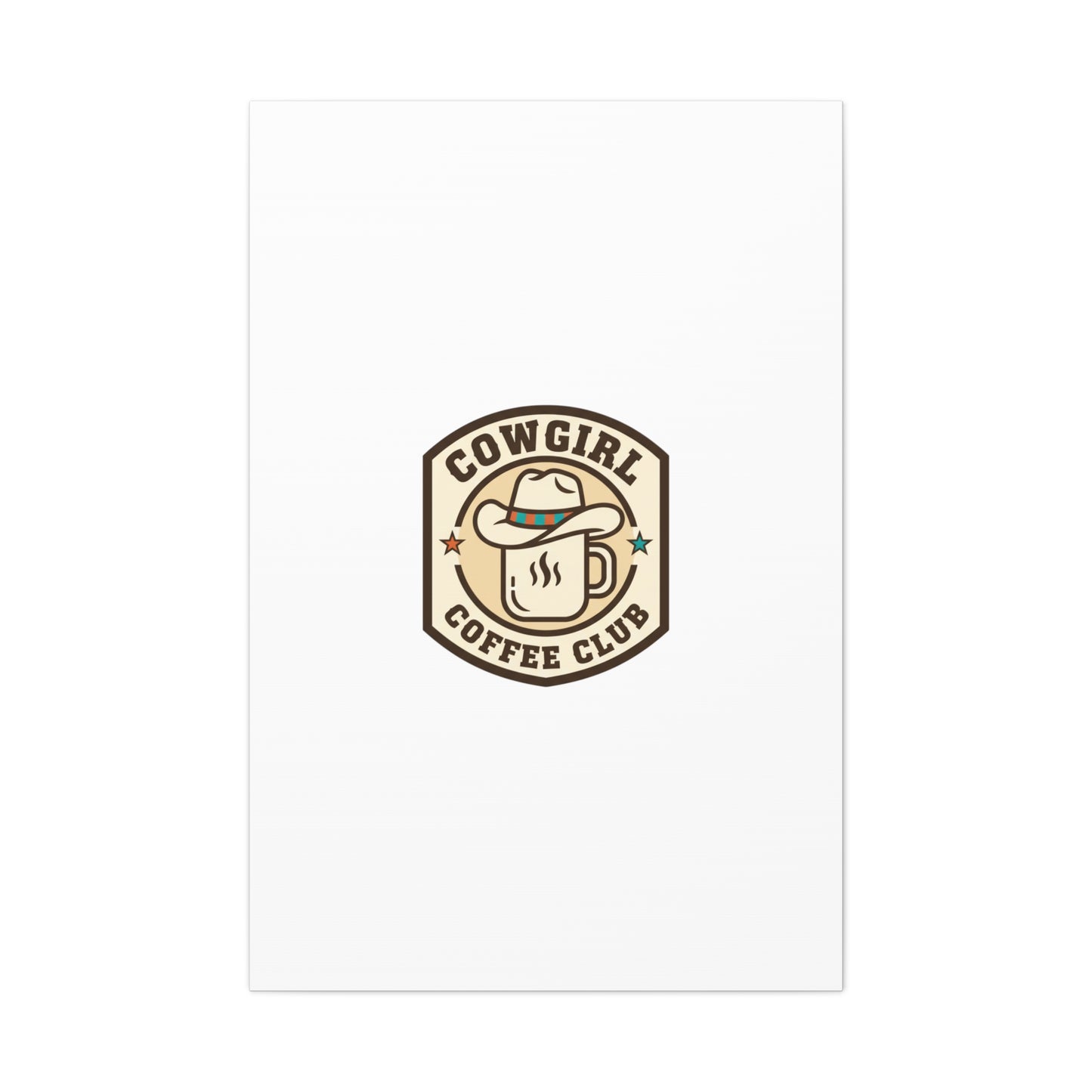 Cowgirl Coffee Club Canvas | Western Badge Typography, Rustic Emblem