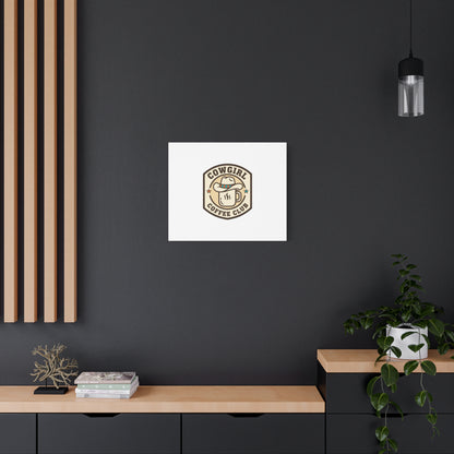Cowgirl Coffee Club Canvas | Western Badge Typography, Rustic Emblem