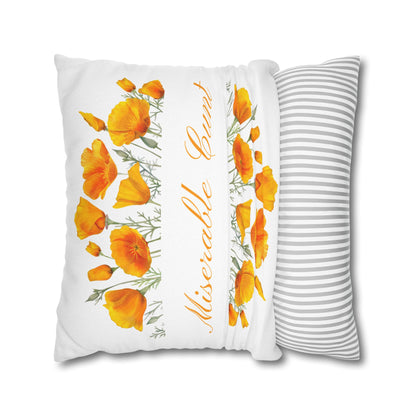 Miserable C Word Pillow Cover Yellow Flowers