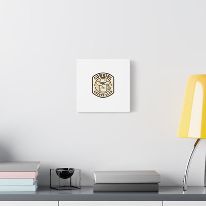 Cowgirl Coffee Club Canvas | Western Badge Typography, Rustic Emblem
