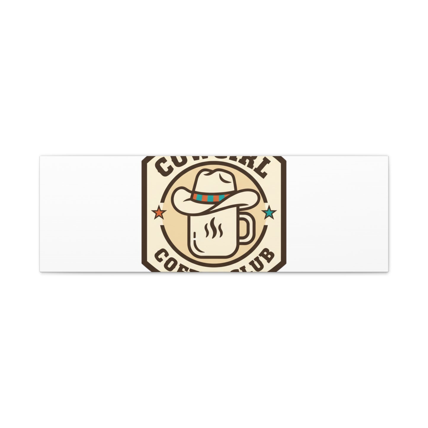 Cowgirl Coffee Club Canvas | Western Badge Typography, Rustic Emblem