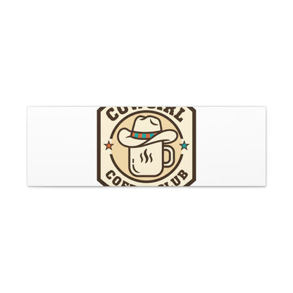Cowgirl Coffee Club Canvas | Western Badge Typography, Rustic Emblem