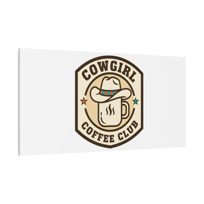 Cowgirl Coffee Club Canvas | Western Badge Typography, Rustic Emblem