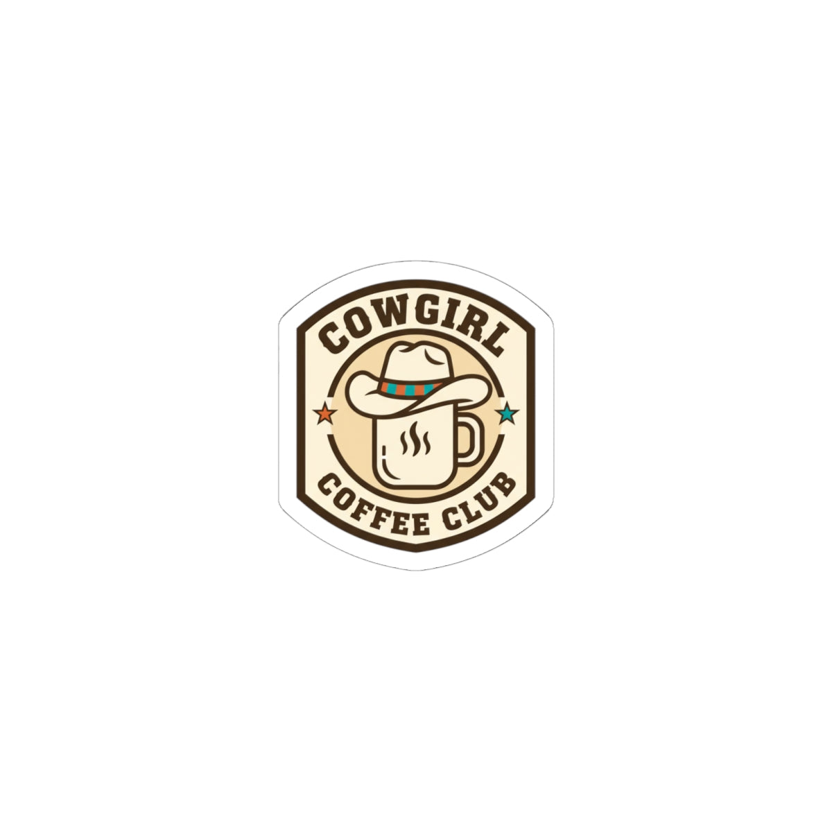 Cowgirl Coffee Club Kiss-Cut Stickers | Western Badge Typography