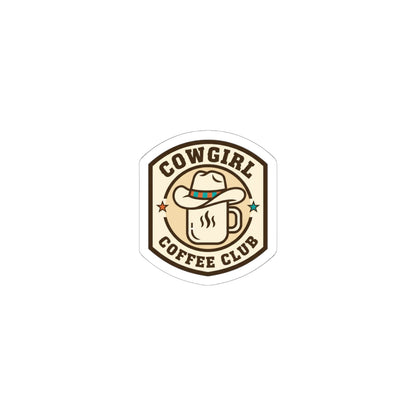 Cowgirl Coffee Club Kiss-Cut Stickers | Western Badge Typography